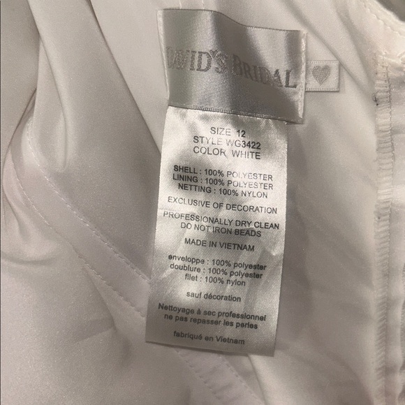 David's Bridal Organza Fit and Flare Gown with Vertical Ruffle size 12 - Picture 8 of 8